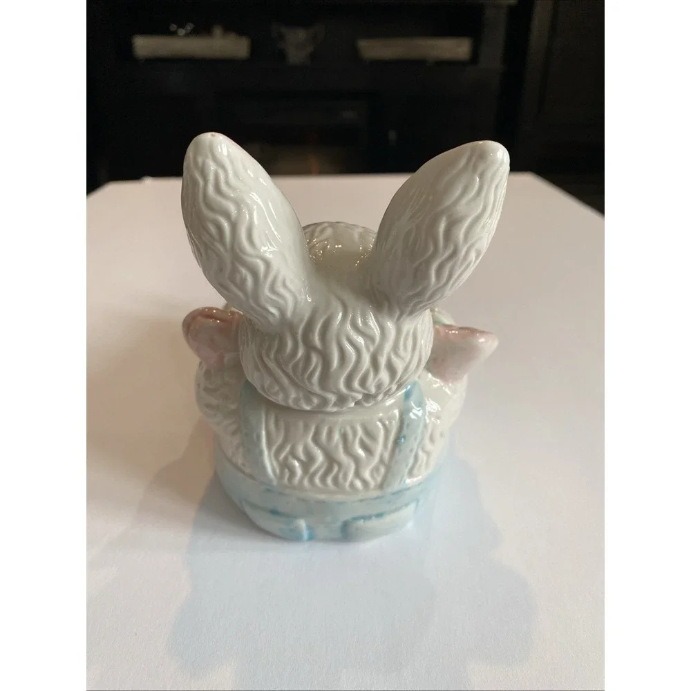 Vintage Bunny Trail Candy Soap Trinket Dish Hermitage Pottery FD101 1998 Nursery